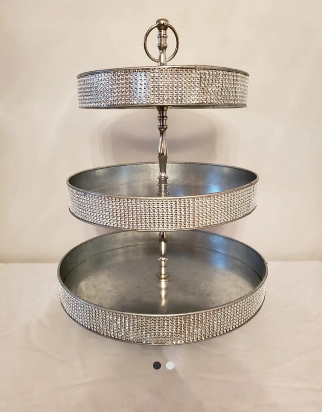 Three-Tiered Galvanized Metal Serving Stand image indicator(2)