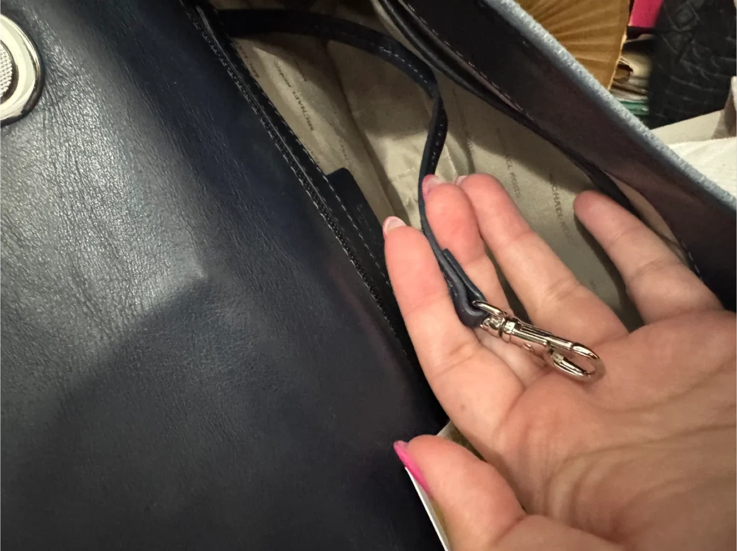 Michael Michael Kors New Denim Satchel image indicator(7)