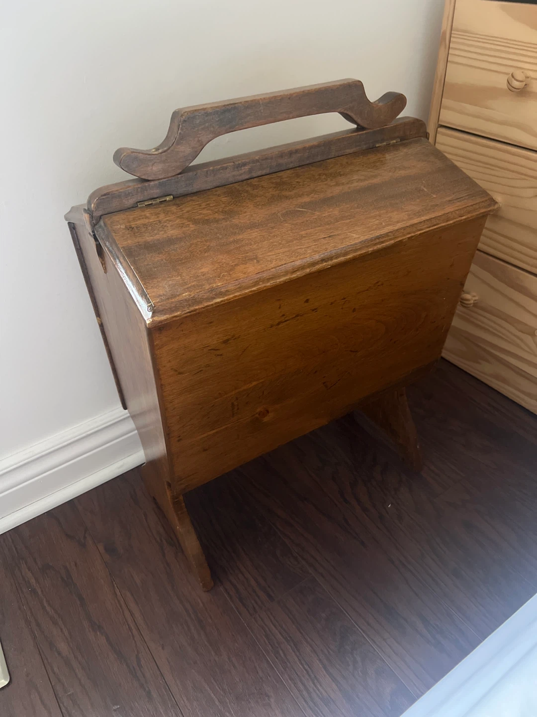 Vintage Wooden Sewing Box