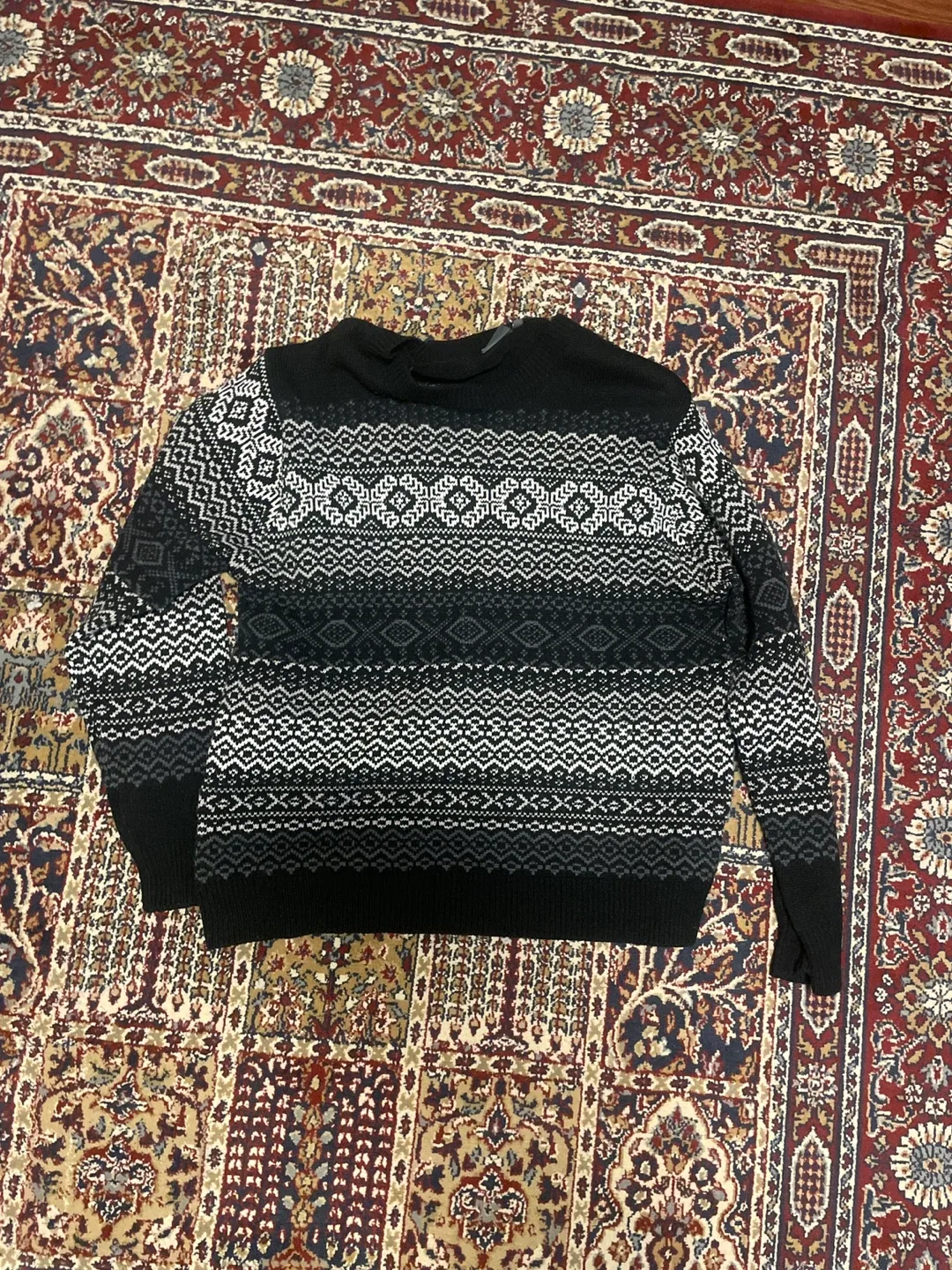 Patterned Black Sweater - XXL thumbnail