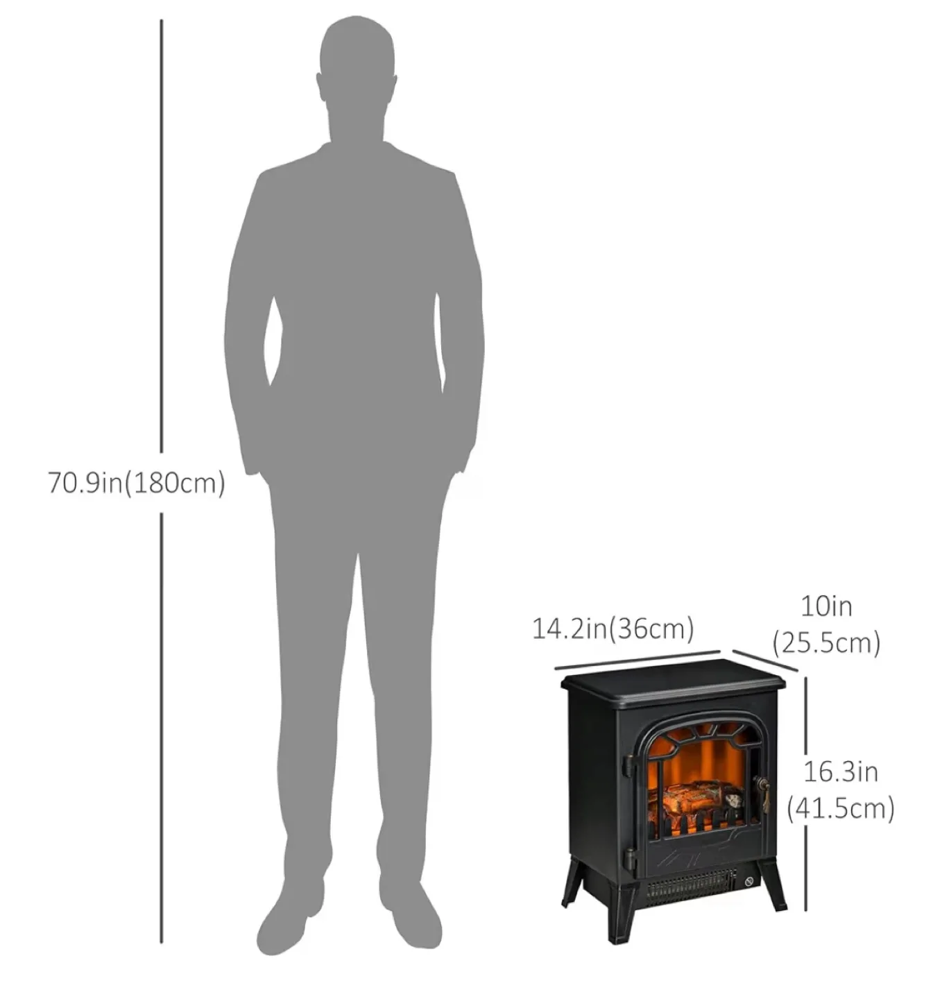 Electric Fireplace Heater - Black image indicator(4)