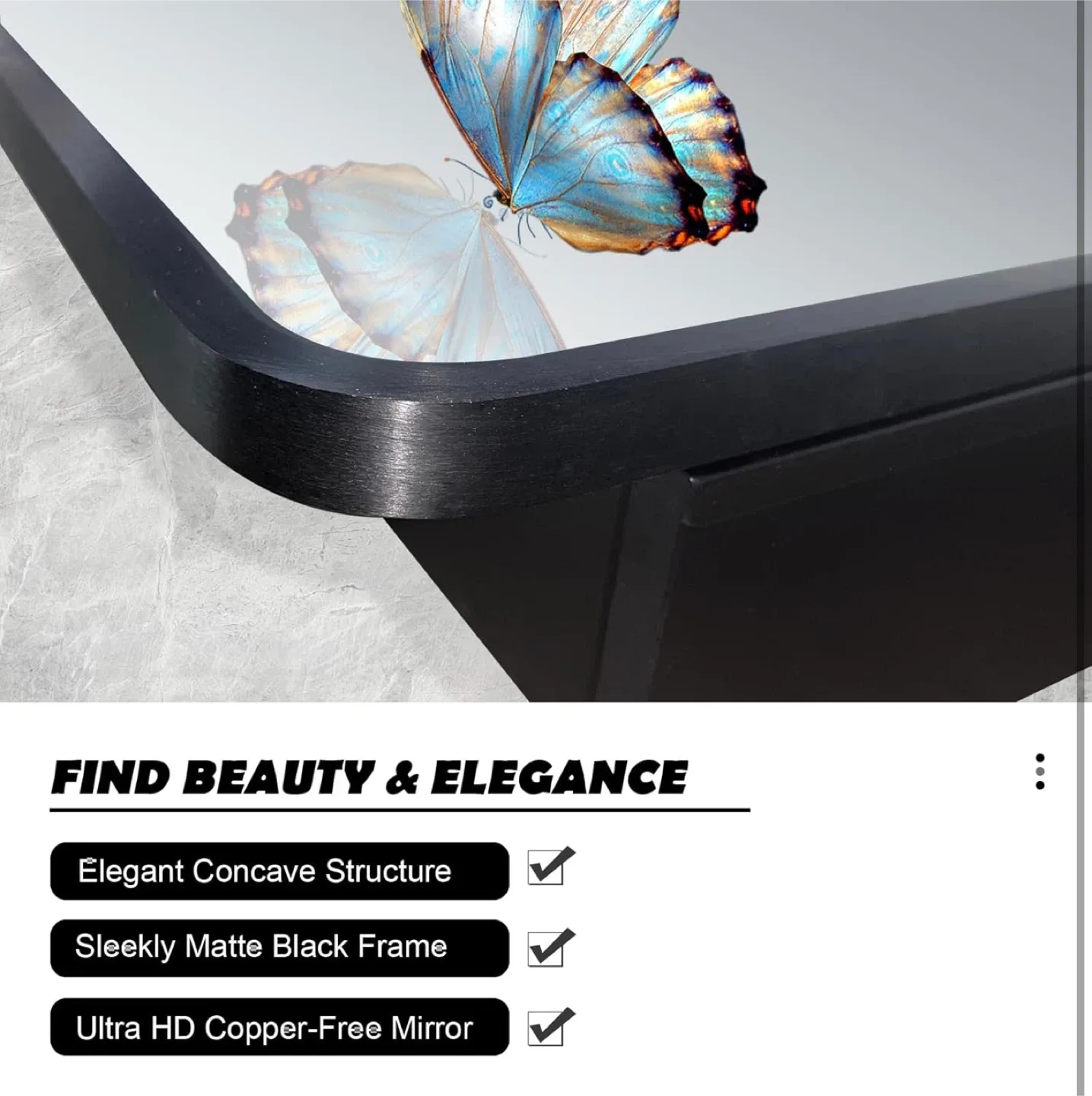 Black Framed Bathroom Mirror - 20x28 inches image indicator(8)