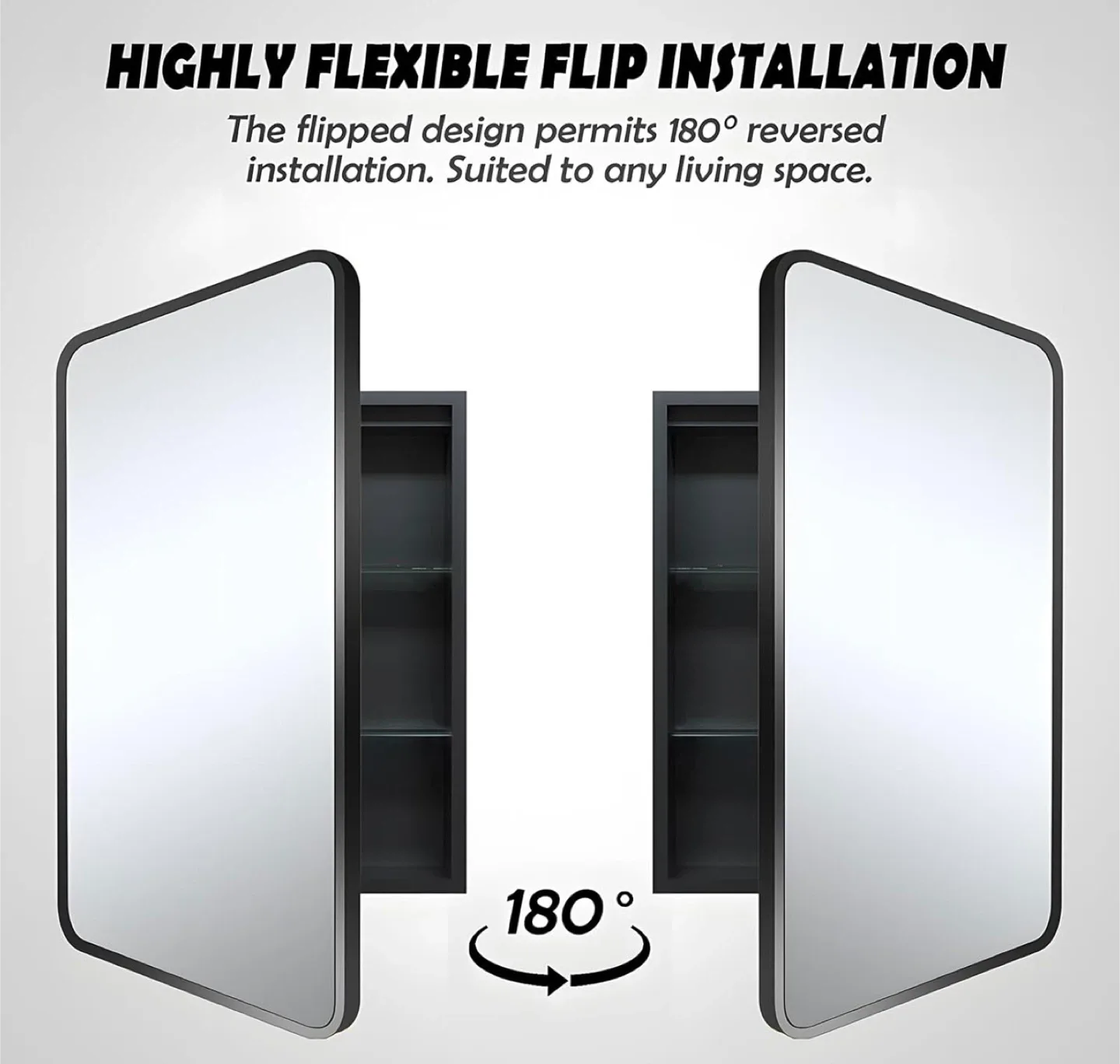 Black Framed Bathroom Mirror - 20x28 inches image indicator(9)