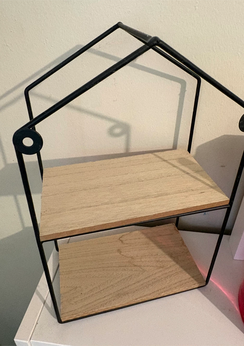Black Metal & Wood Shelf