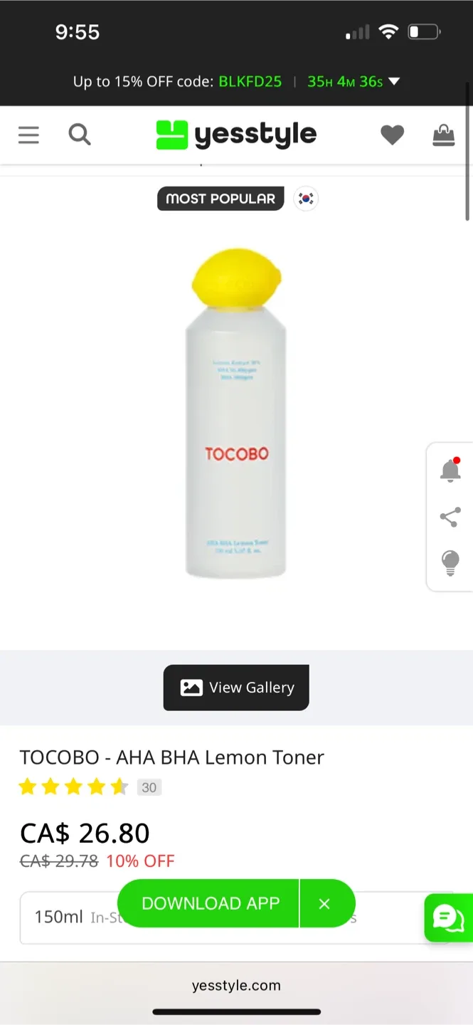TOCOBO AHA BHA Lemon Toner image indicator(2)