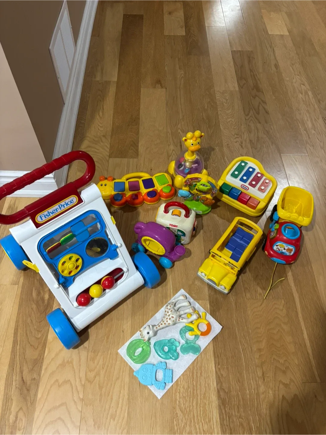 Toddler Walker, toys and tether