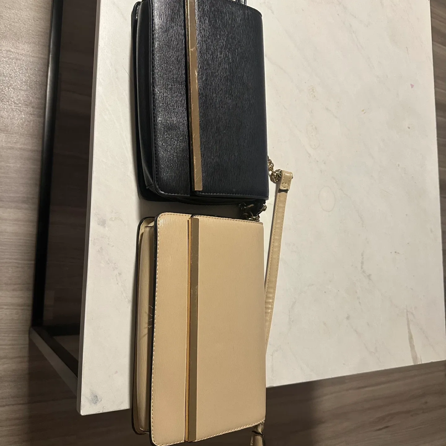 Black & Beige Clutch Crossbody Purse thumbnail