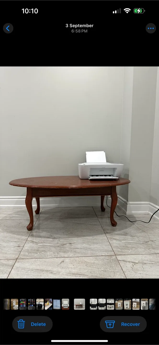 Brown wooden coffee table