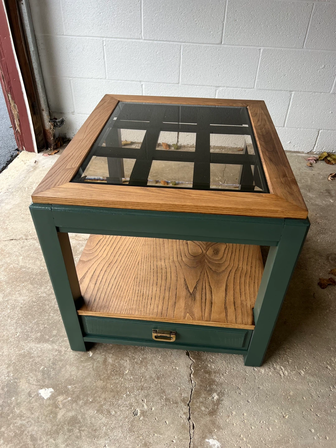 Wood & Glass End Table