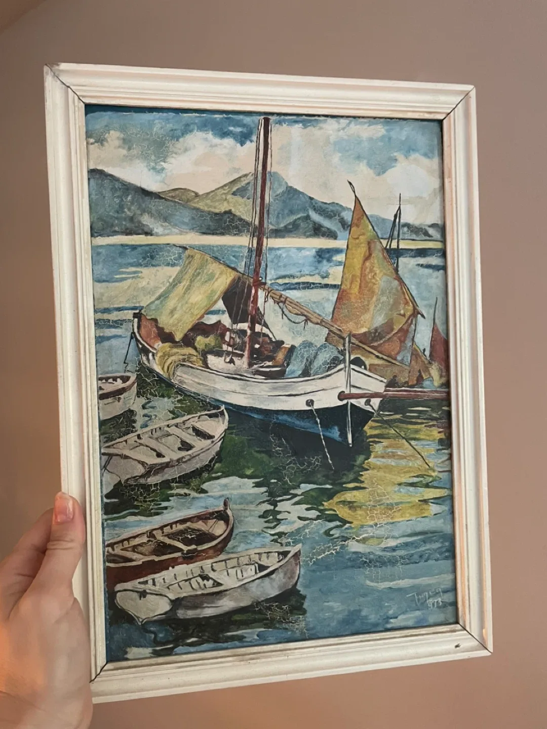 Vintage Boat Painting