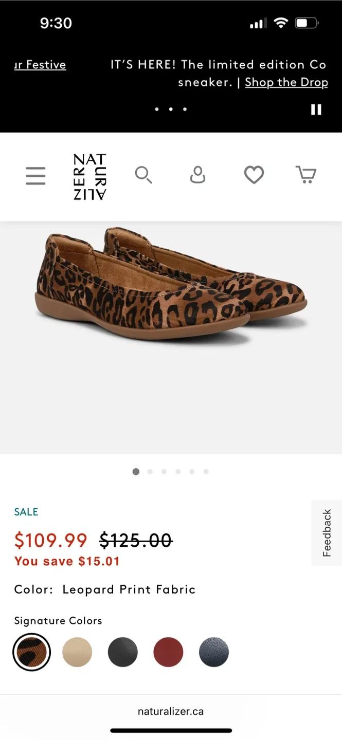 Naturalizer Leopard Print Fabric Flats image indicator(4)