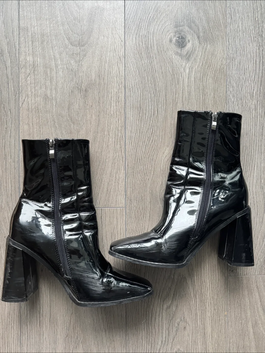 Koi Footwear Black Patent Leather Ankle Boots image indicator(3)