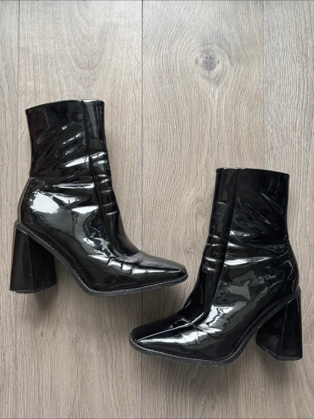 Koi Footwear Black Patent Leather Ankle Boots image indicator(2)