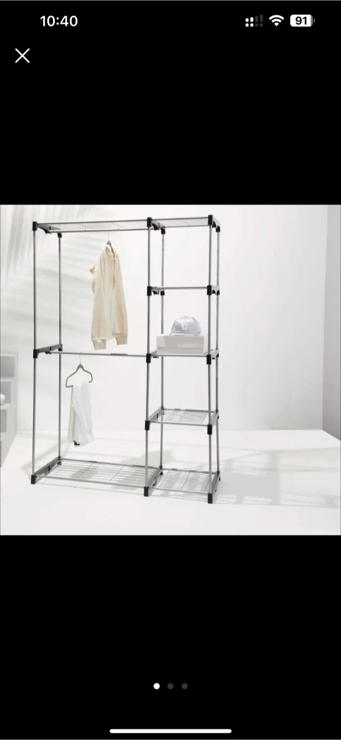 Metal Clothes Rack with Shelves