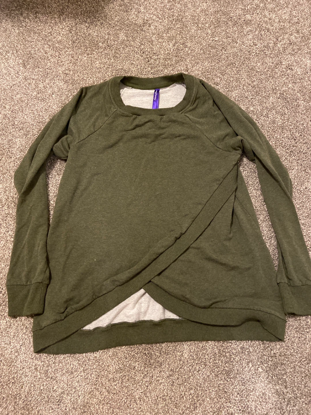 Séraphine Olive Green Maternity Wrap Top - Size S