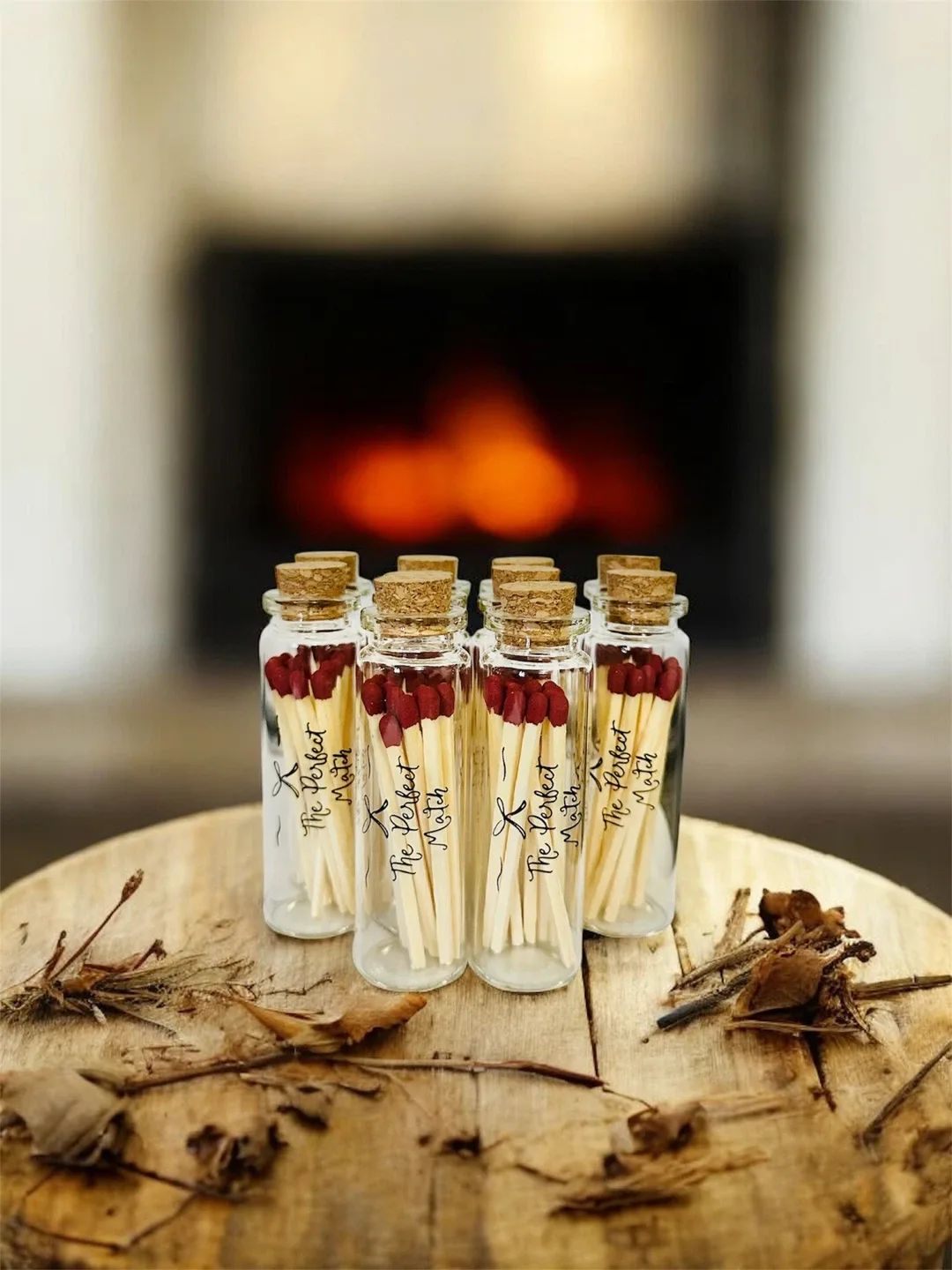 10Pcs. The Perfect Match Glass Bottle with Matches