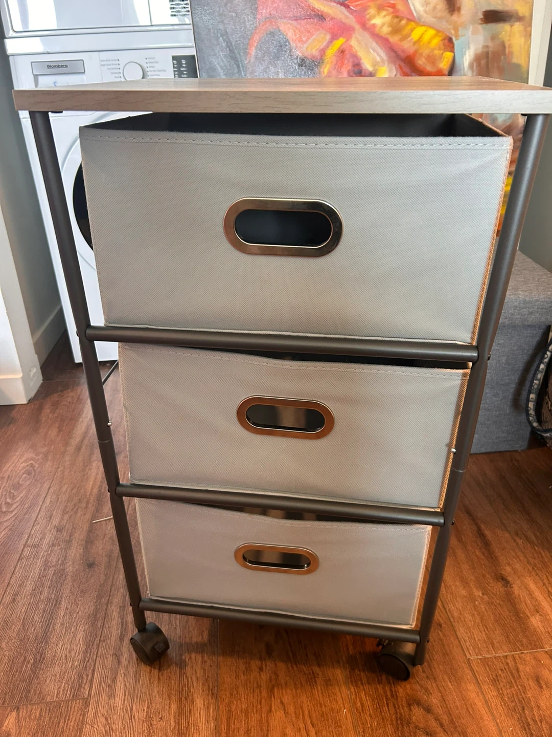 Rolling Storage Cart with 3 Drawers