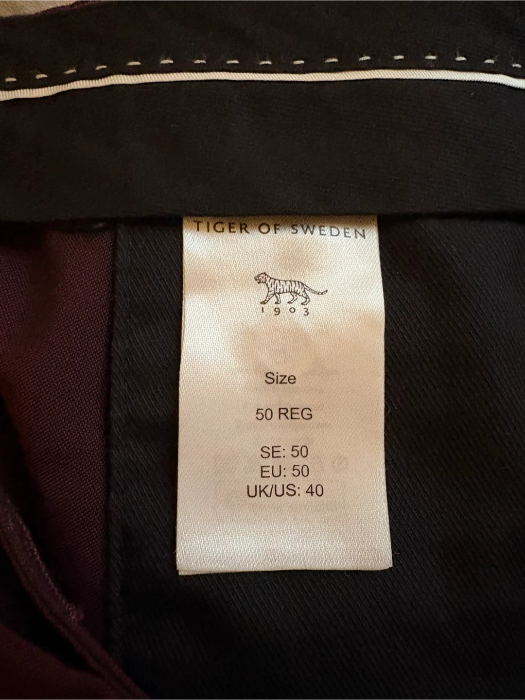 Tiger of Sweden Suit, Size 40, Burgundy - photo 3