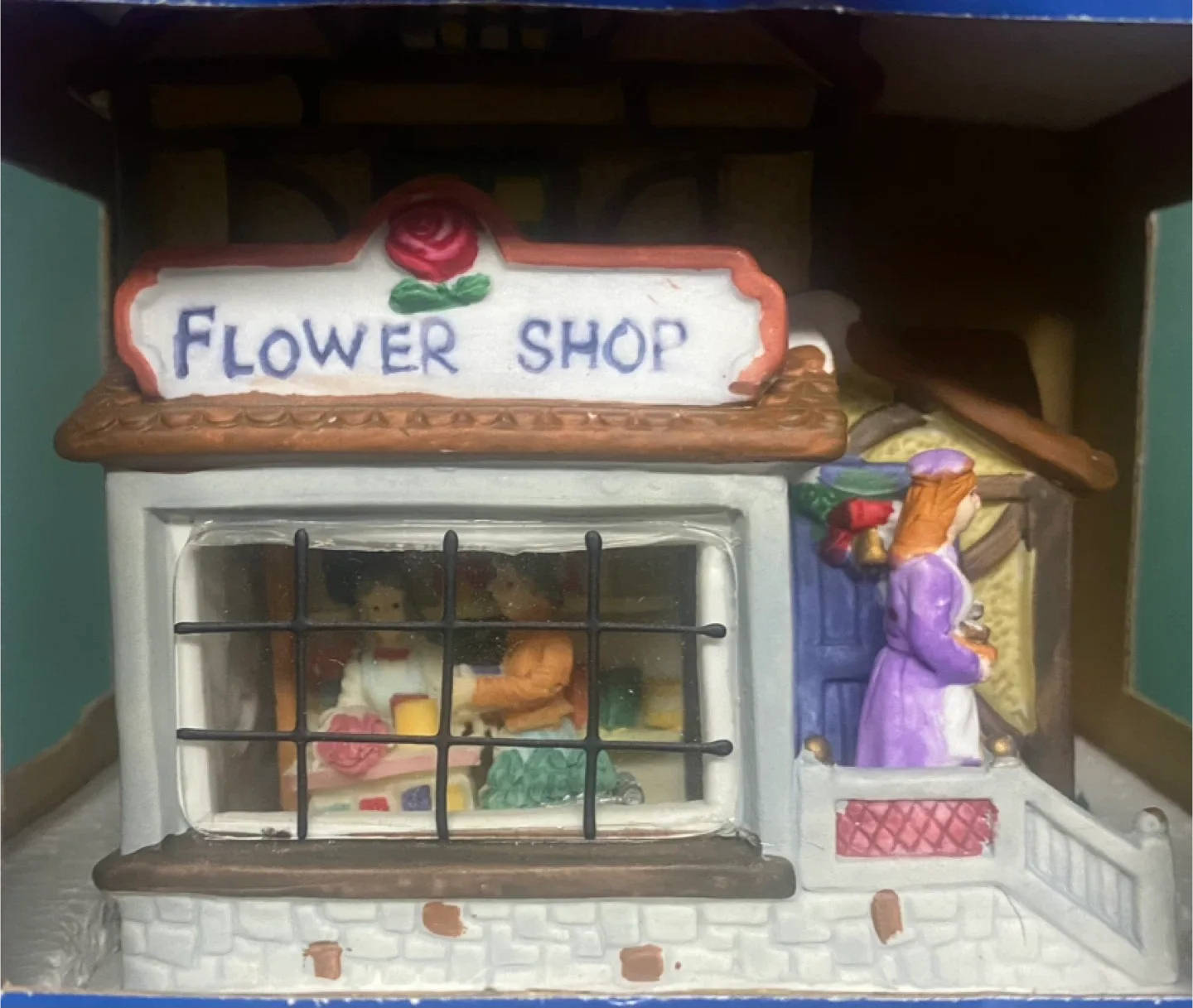 Holiday Expressions Lighted Glass Window Flower Shop