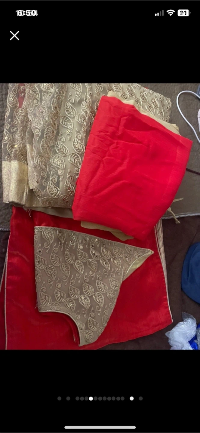 Eid  special  Red & Gold Lehenga Choli Set - photo 5