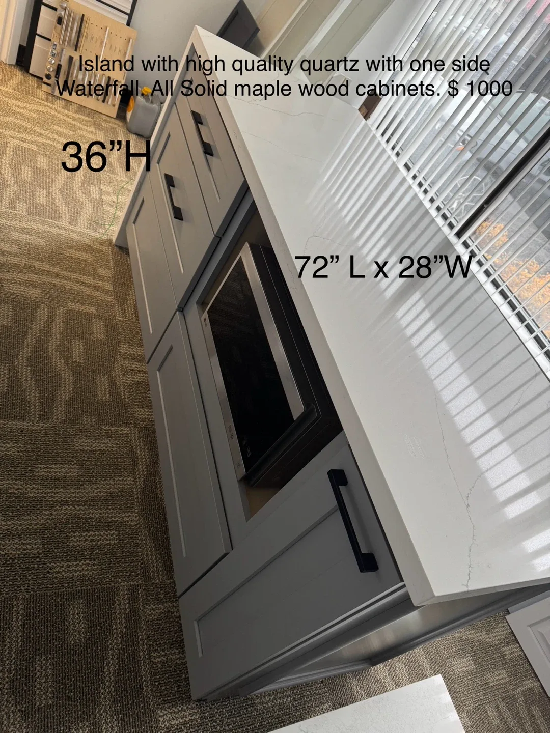 Kitchen Island w/ Quartz Waterfall Countertop image indicator(3)