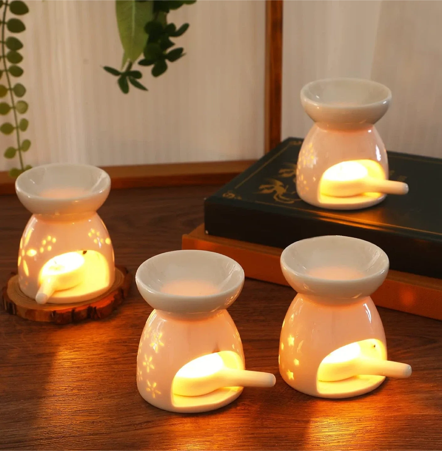 26Pcs In Total, 1Pc Ceramic Oil Burner with 25Pcs Tea Lights. image indicator(5)