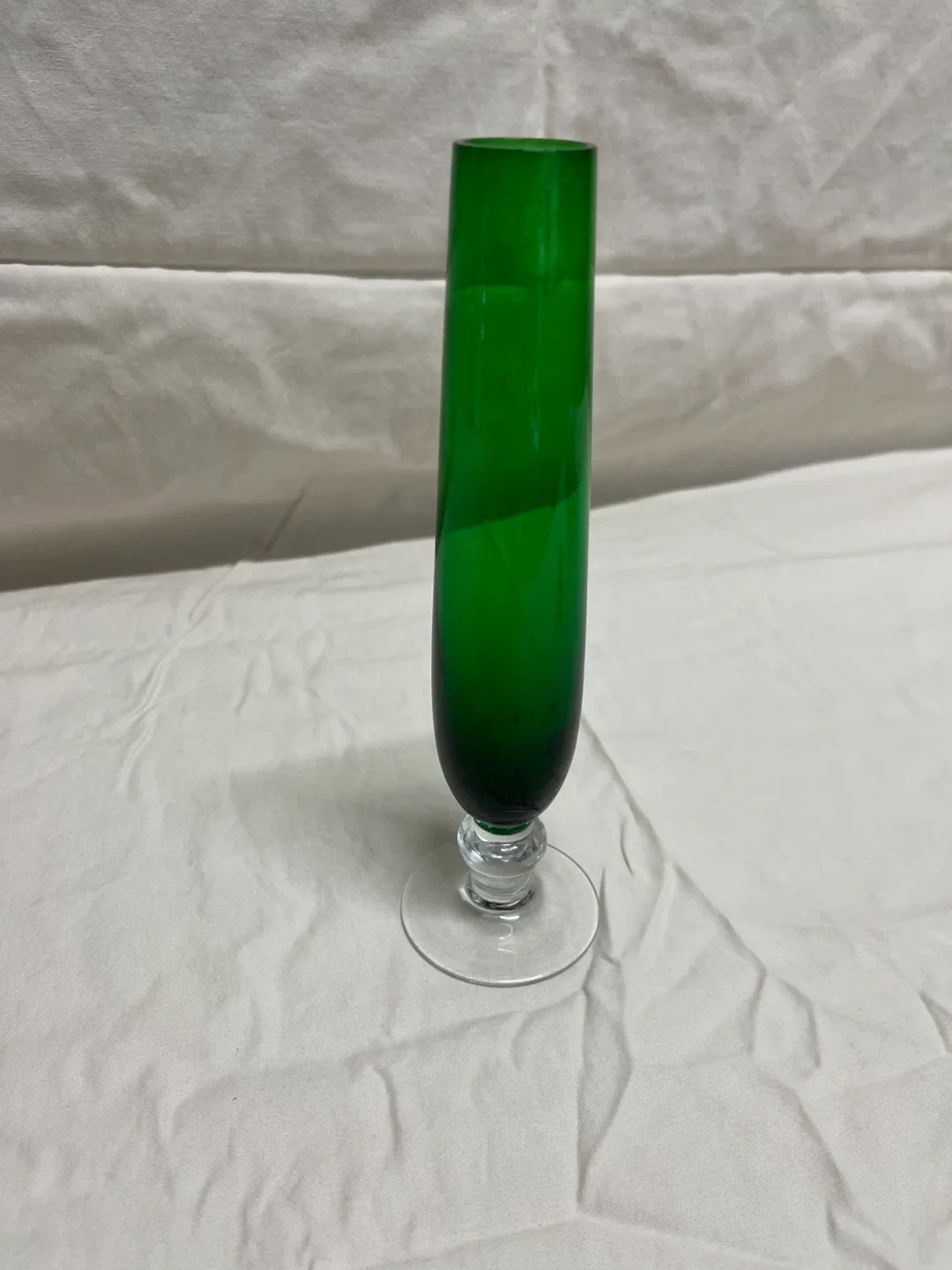 Vintage Green Art Glass Vase