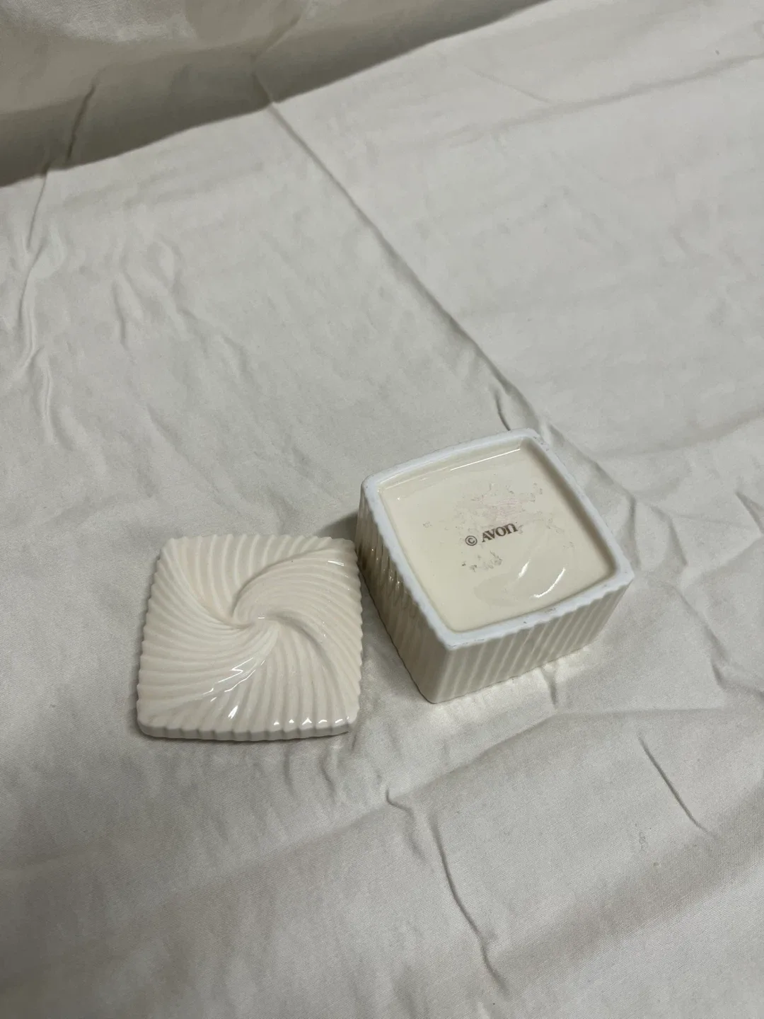 Avon Cream Ceramic Trinket Box