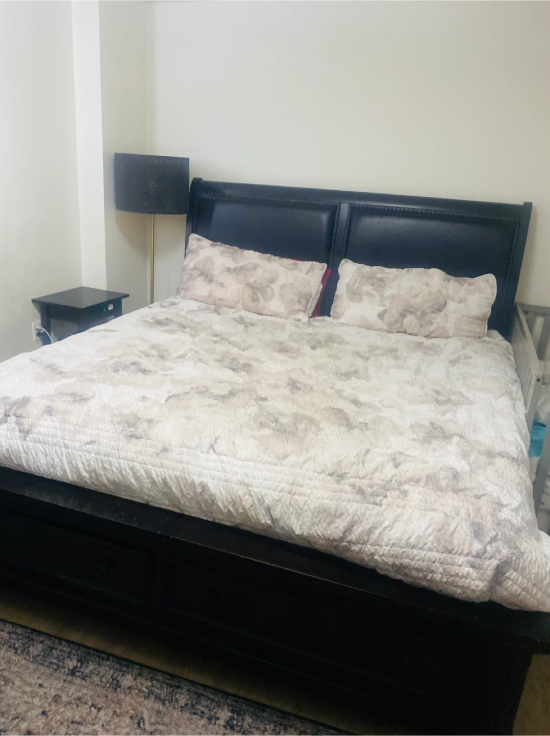 Black Bed Frame with Storage - photo 3