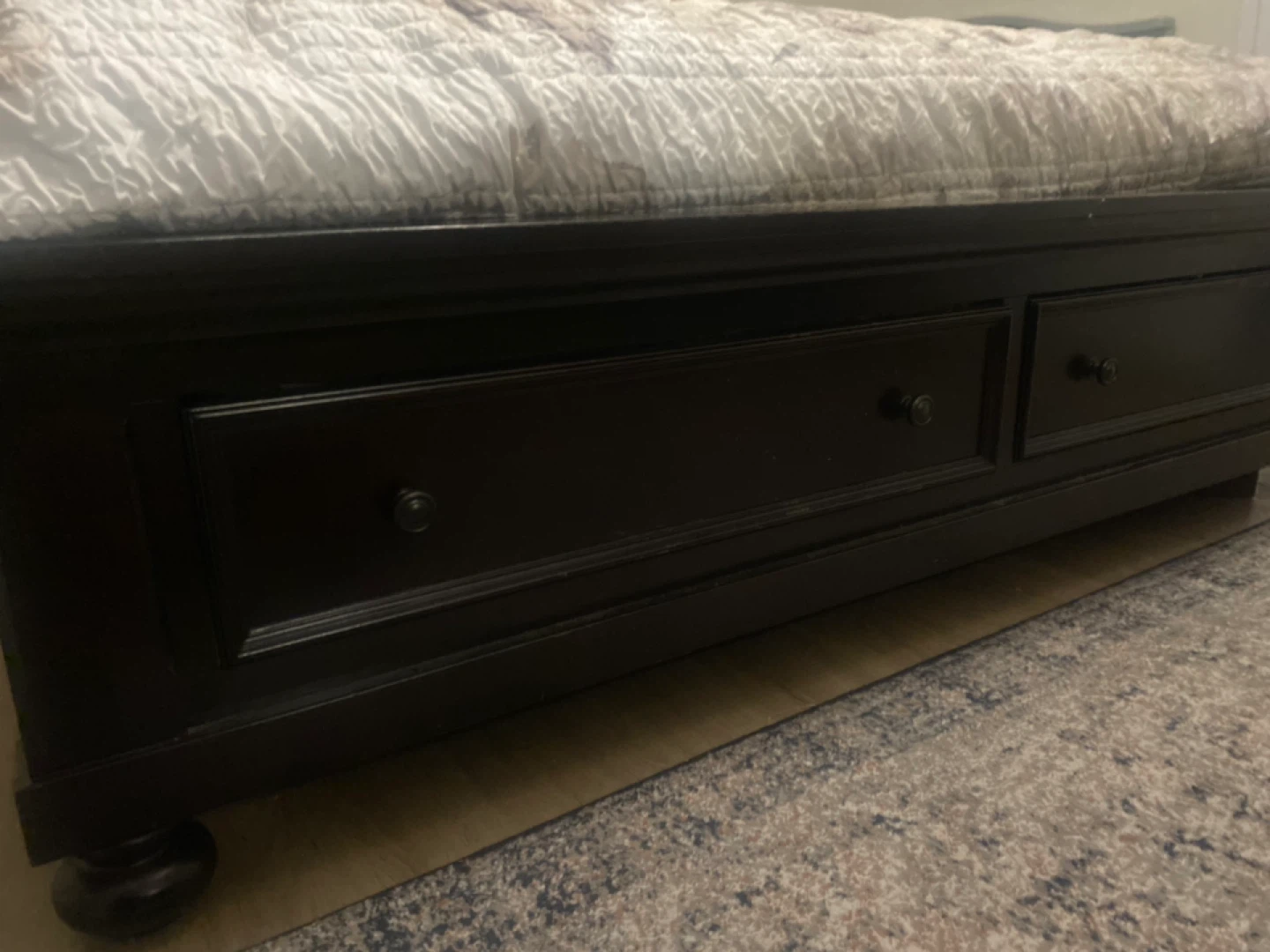 Black Bed Frame with Storage - photo 4