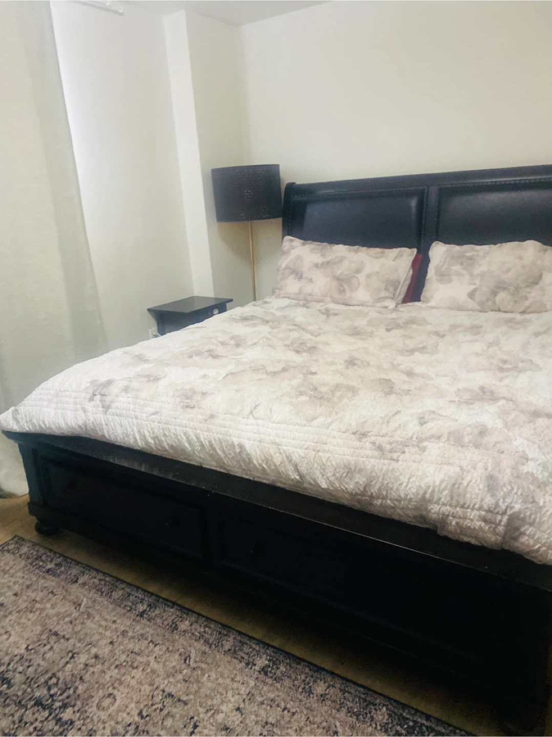 Black Bed Frame with Storage - photo 2
