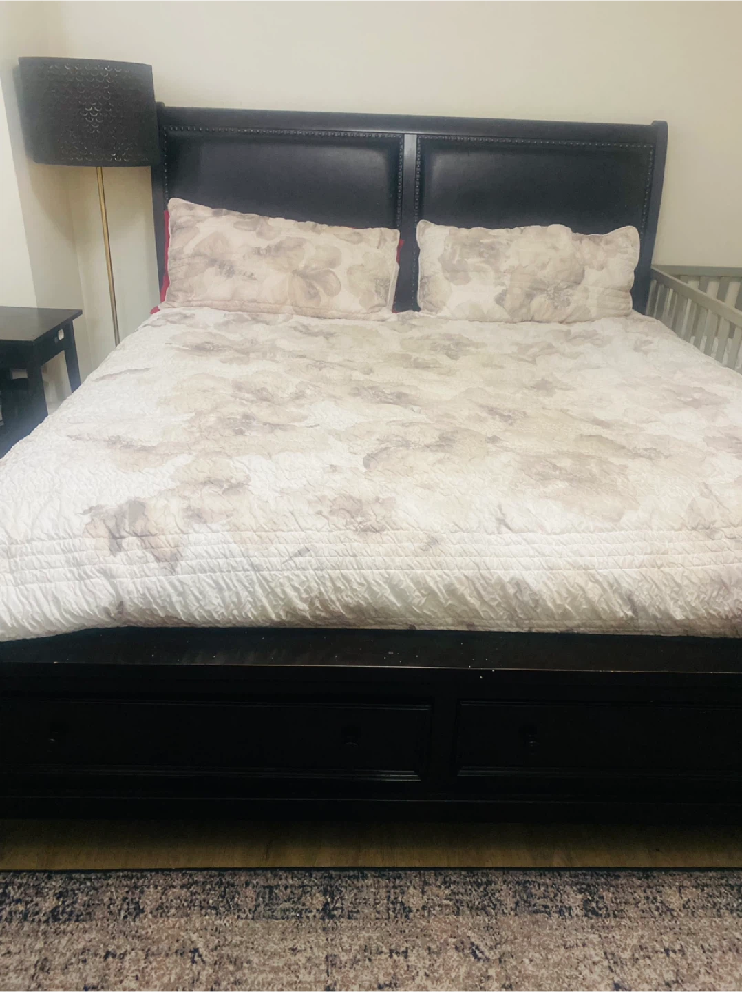 Black Bed Frame with Storage - photo 5