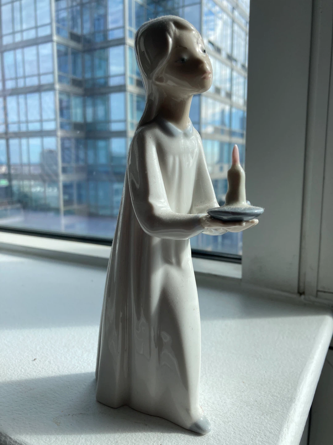 8inch Lladro girl with candle figurine