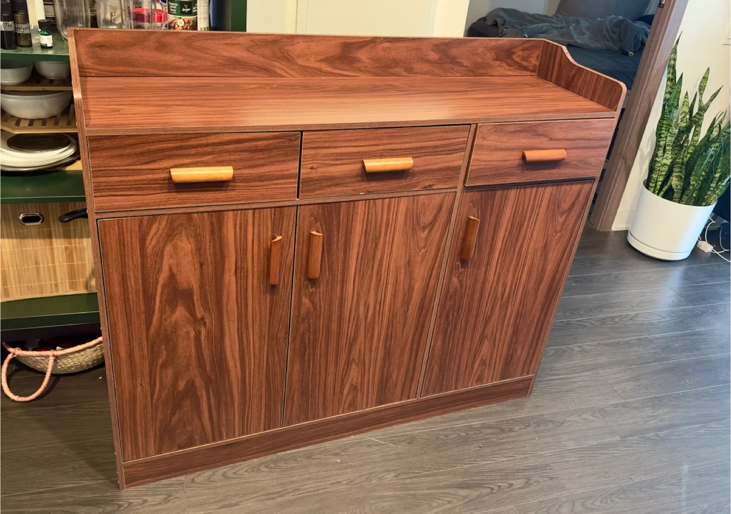 Wood Cabinet with Drawers