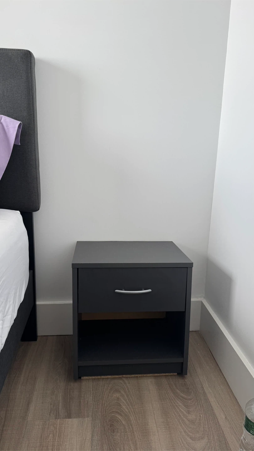 Black Nightstand with Drawer - photo 3