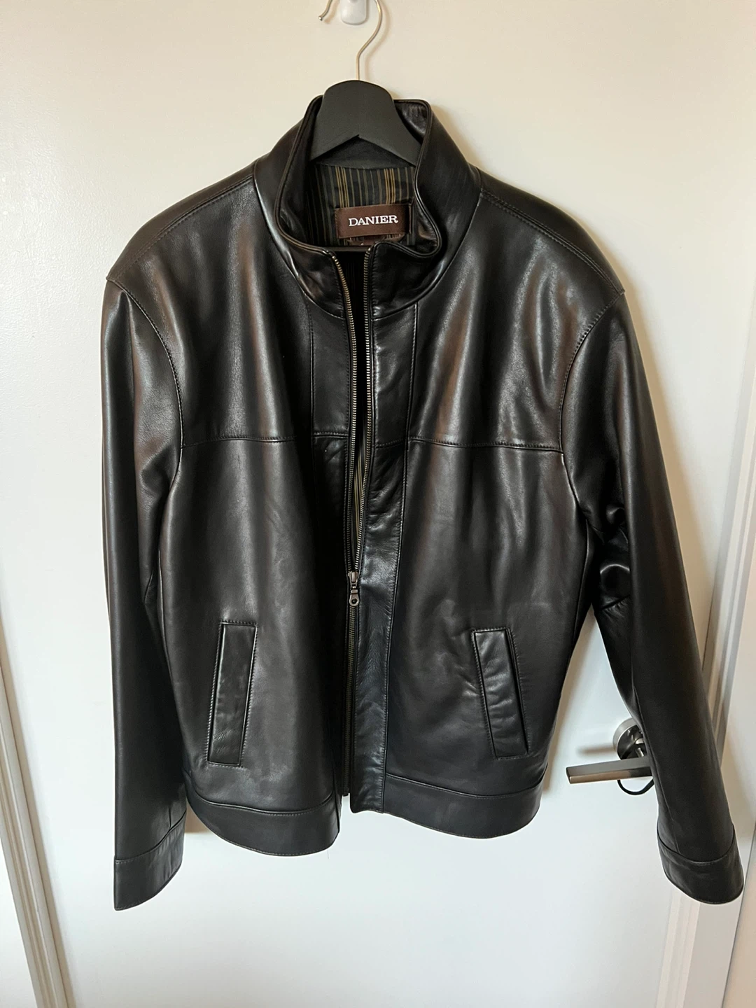 Danier Black Leather Jacket - Size L