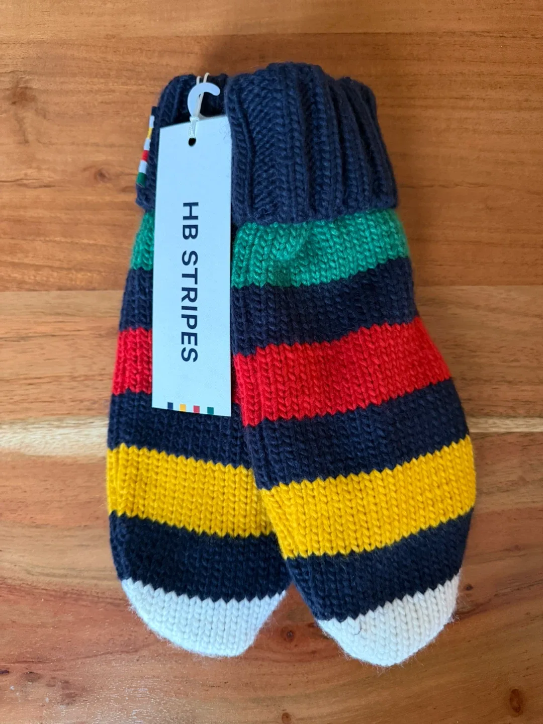 New HB Stripes Navy Mittens S/M