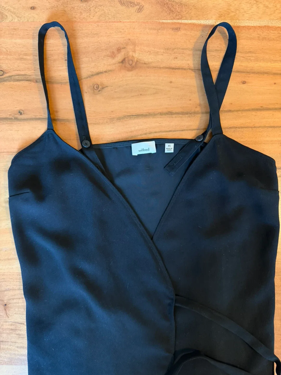 Wilfred Black Wrap Dress - Size XS