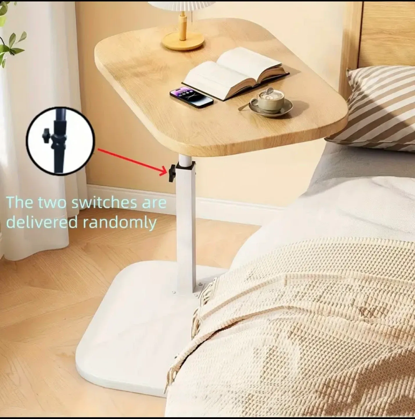 360-degree rotation Adjustable Height End Table image indicator(5)
