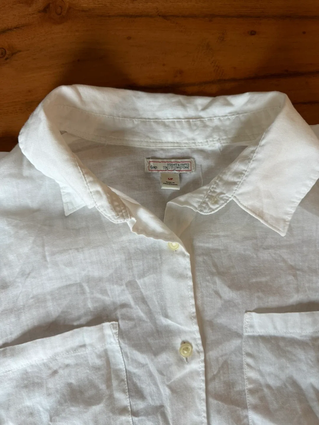 Gap White Linen Button-Up Shirt - Size S