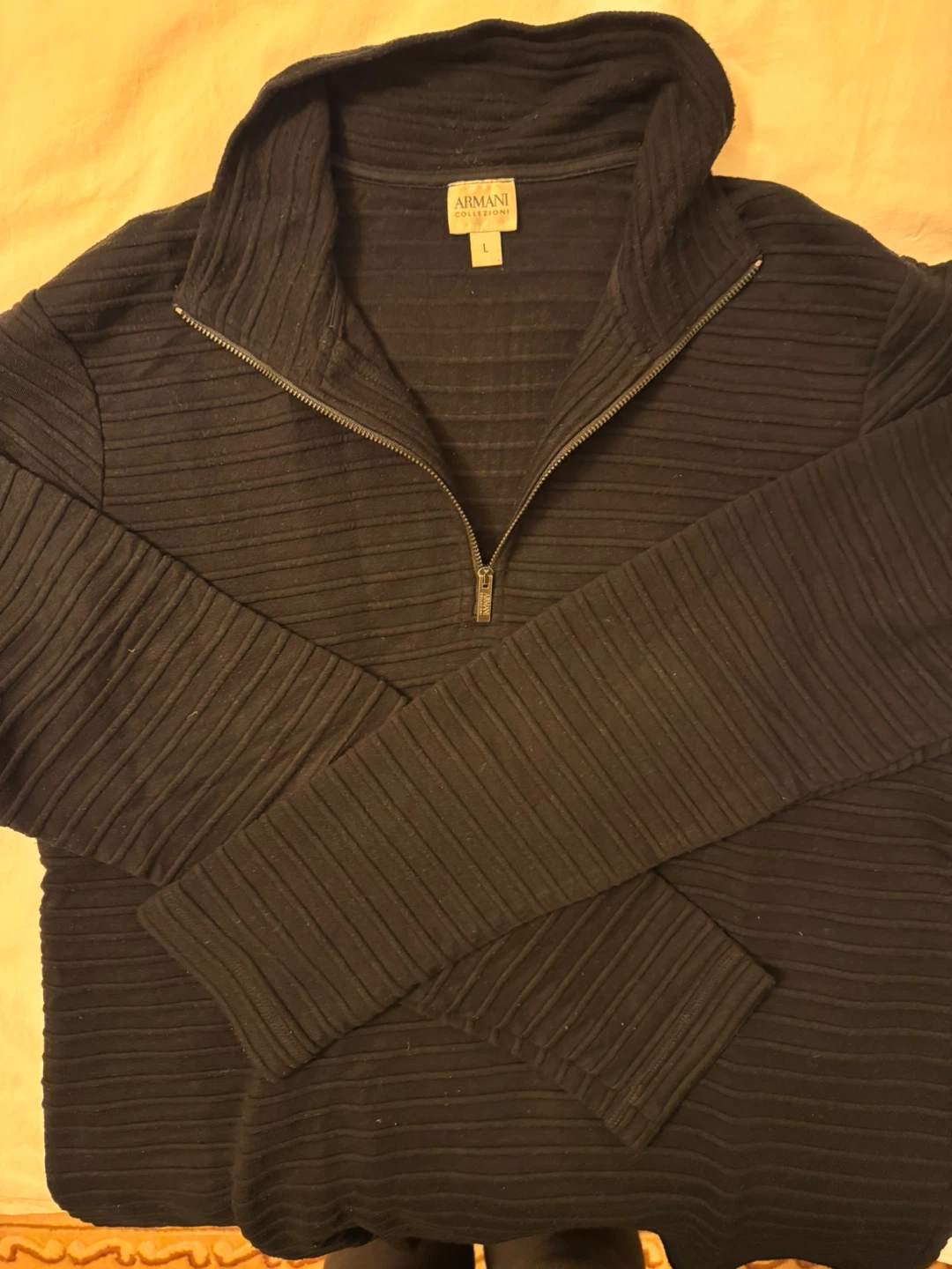 Armani Collezioni Black Zip Sweater - Size L - photo 2