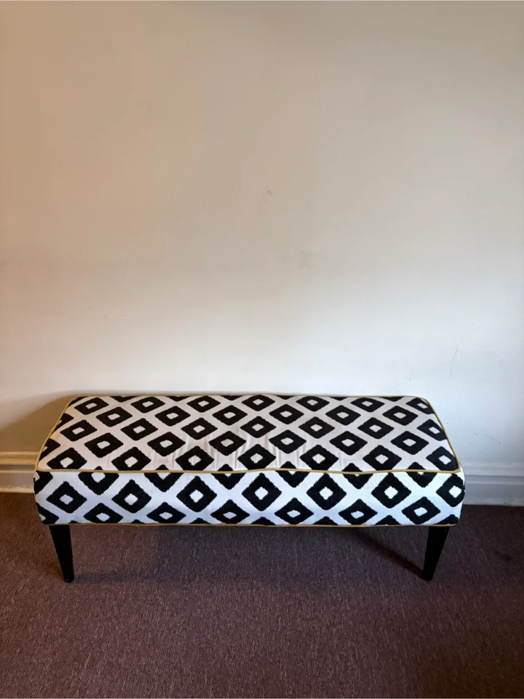 Black & White Patterned Bench
