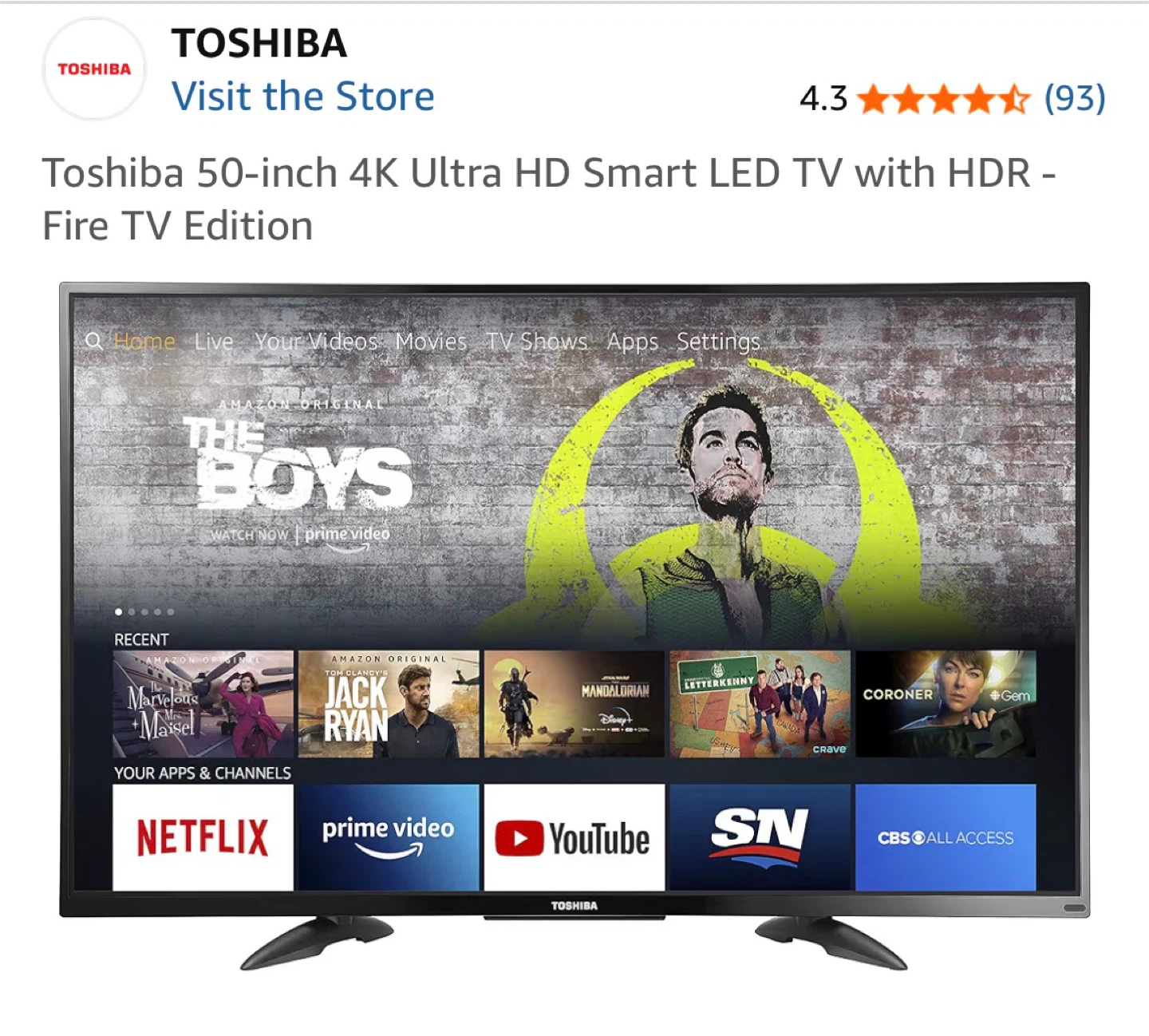Toshiba 50-inch 4K Ultra HD Smart LED TV - photo 2