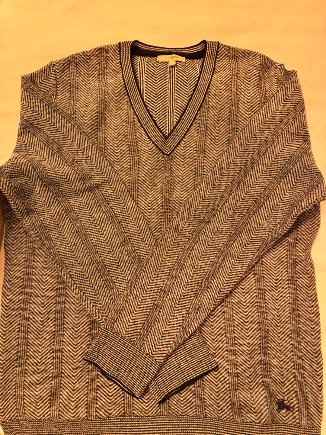 Burberry Wool V-Neck Sweater - Size L - photo 2