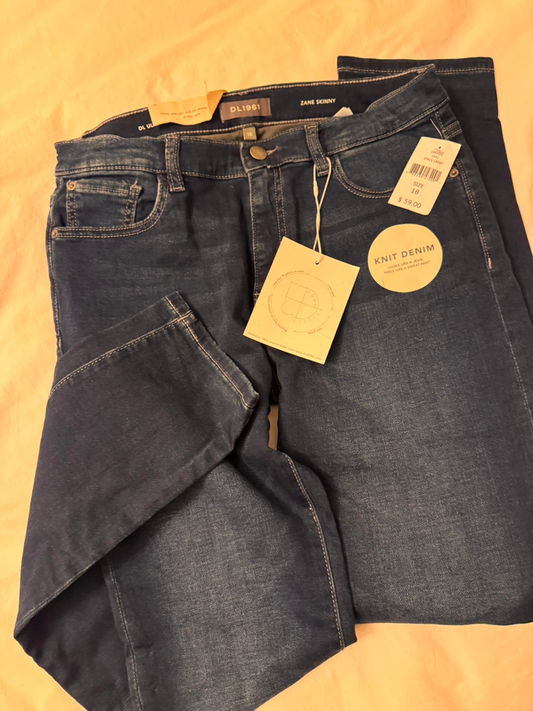 DL1961 Zane Skinny Jeans, Size 18