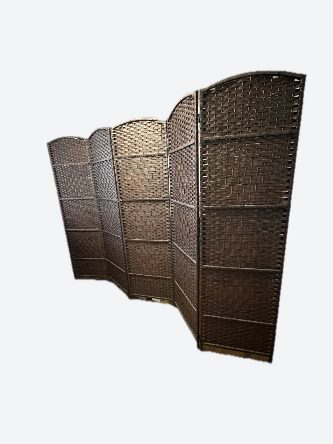 Woven Room Divider Screen Brown