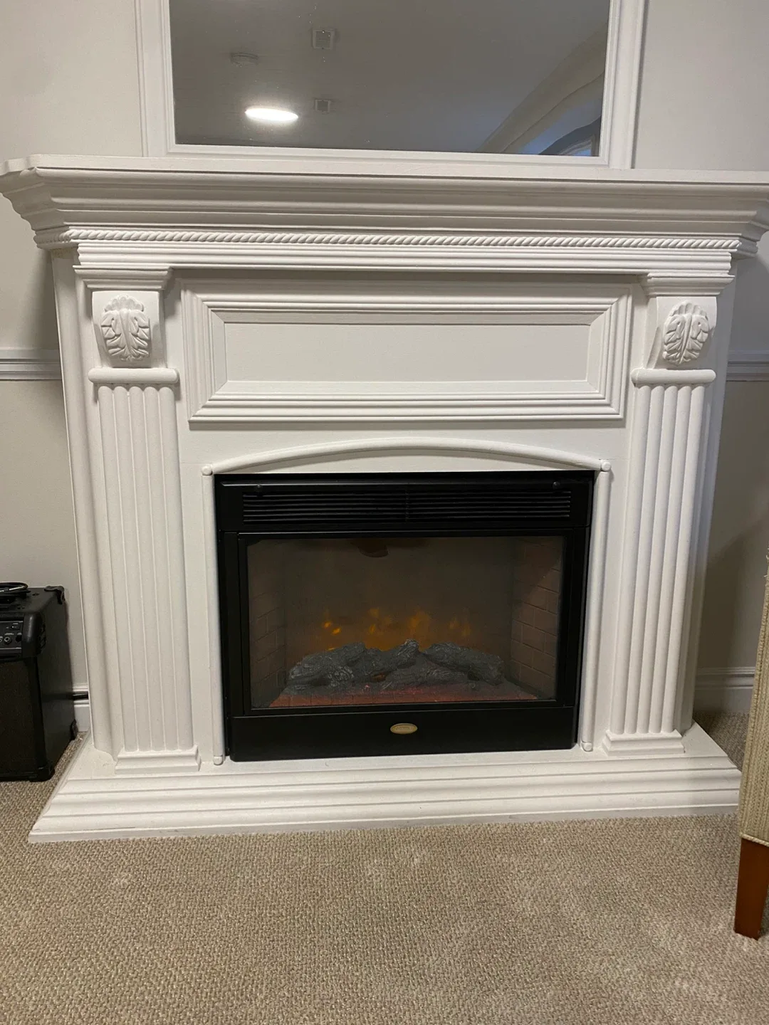White Electric Fireplace
