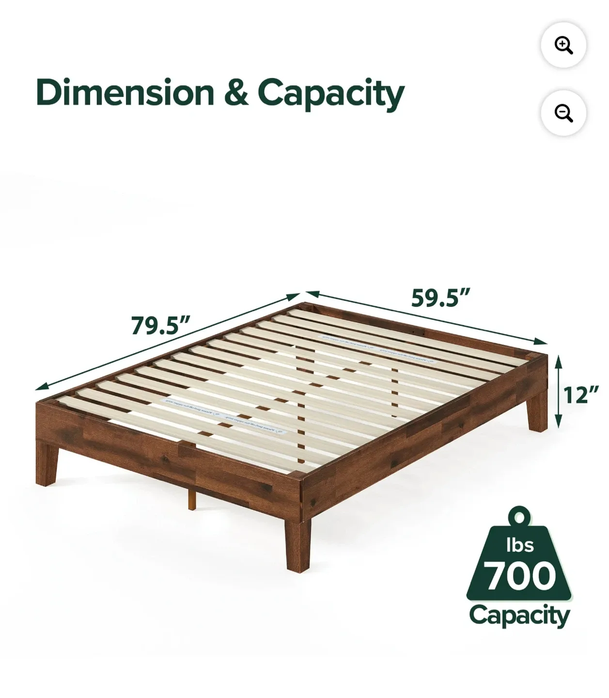 Wood Bed Frame (79.5" x 59.5")