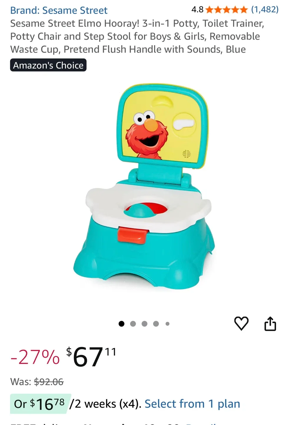 Sesame Street Elmo 3-in-1 Potty Trainer