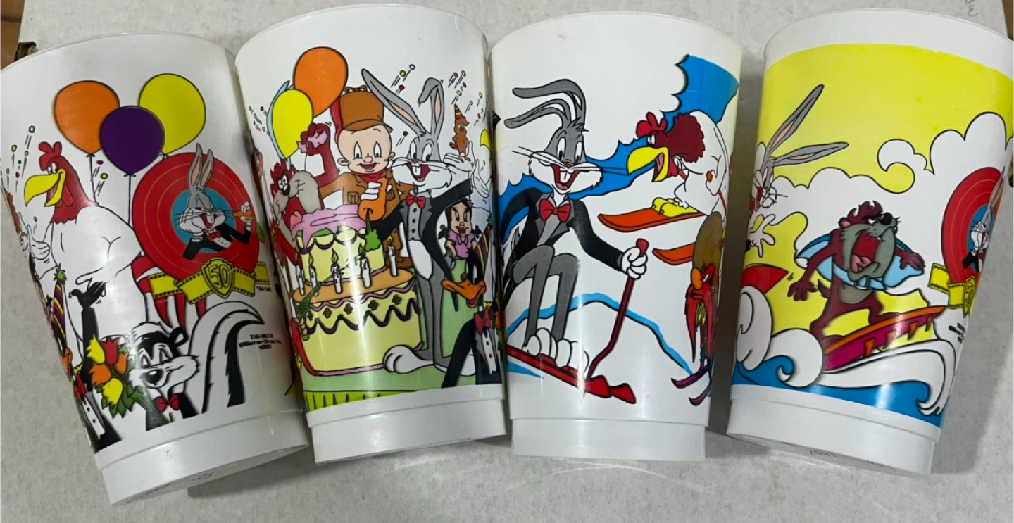 Vintage Looney Tunes Cups, 1980’s-90’s toys